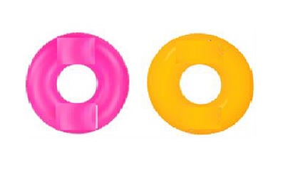 Flotador inflable para niños fabricado con hojas de plástico y diseñado para colocarse en la cintura.
Se presenta en diferentes colores con forma circular y con un agujero en su parte central para que se coloque el niño.