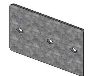 Pletina de acero galvanizado (ver imagen), con unas tolerancias de fabricación y dimensiones específicas (medidas, sección y espesor) de cada proyecto. Cuentan con perforaciones de diferentes diámetros y medidas, necesarios para su posterior ensamblaje.
Sirve como fijación y sujeción del panel fotovoltaico en el tubo cuadrado de la estructura de un seguidor o “tracker” solar, dispositivo utilizado en parques solares para orientar los paneles de forma que se optimice la captación de radiación solar.
Estos artículos están pendientes únicamente de operaciones de montaje en su lugar de instalación. Es decir, estos elementos no se van a someter a ninguna operación adicional de acabado (corte, taladrado, curvado, etc.).