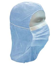 Gorro tipo verdugo, confeccionado con tela sin tejer. Envuelve la totalidad de la cabeza y cuello dejando al descubierto los ojos, lleva incorporado una mascarilla de tres capas, con elástico para adaptar a la cabeza. Un solo uso.
Se utiliza para protección de uso general contra riesgos menores. Está destinado a usarse en la industria.
Está hecho con fibras sintéticas (polipropileno)
Se presenta para su venta al público en color azul y en cajas de 500 unidades, cada caja contiene 10 bolsas de 50 unidades.