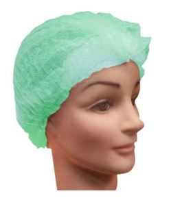 Gorro de polipropileno (PP) de un solo uso, confeccionado con tela sin tejer de fibras sintéticas (polipropileno 15 g/m2). Envuelve la totalidad de la cabeza y de la nuca dejando la cara al descubierto, con ajuste elástico en todo el borde para una mejor adaptabilidad y un diámetro de 21”.
Gorro de protección para uso general, indicado especialmente para el uso en el sector sanitario, médico, socio sanitario, equipamiento de laboratorio, dental, estética, alimentación, limpieza, pintura e industria.
Está hecho con fibras sintéticas (Polipropileno (PP) - 15 gr).
Se presenta para su venta al público en color verde y en cajas de 1000 unidades, cada caja contiene 10 bolsas de 100 unidades.