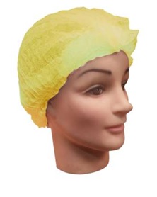 Gorro de polipropileno (PP) de un solo uso, confeccionado con tela sin tejer de fibras sintéticas (polipropileno 15 g/m2). Envuelve la totalidad de la cabeza y de la nuca dejando la cara al descubierto, con ajuste elástico en todo el borde para una mejor adaptabilidad y un diámetro de 21”.
Gorro de protección para uso general, indicado especialmente para el uso en el sector sanitario, médico, socio sanitario, equipamiento de laboratorio, dental, estética, alimentación, limpieza, pintura e industria.
Está hecho con fibras sintéticas (Polipropileno (PP) - 15 gr).
Se presenta para su venta al público en color amarillo y en cajas de 1000 unidades, cada caja contiene 10 bolsas de 100 unidades.