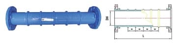 Accesorio, sin roscar, para la conexión de tuberías.  Está fabricado por moldeo con fundición dúctil EN-GJS-500-7 (fundición de grafito esferoidal) con recubrimiento epoxi y junta en EPDM o NBR para saneamiento. Se trata de un artículo bridado en ambos lados.
Se presenta con diferentes dimensiones.
Se utiliza para la unión de tuberías