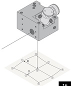 Aparato compuesto por varios espejos. 
Es un aparato cuadrangular con una carcasa exterior con dos tubos de entrada y salida de haz de láser, con espejos en su interior. 
El aparato contiene varios conectores.
Mediante un dispositivo que permite el movimiento, se va modificando la posición de los espejos, que reflejan y desvían un haz de luz de un láser hacia un ángulo determinado, consiguiendo que se incida en la posición deseada.