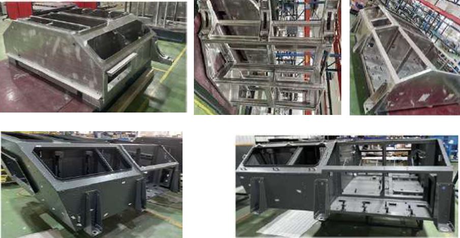 Bastidores de aluminio para aires acondicionados que proporcionan soporte estructural y protección a los componentes y dispositivos internos (ventilador con motor, dispositivos adecuados para modificar la temperatura y la humedad, etc.).
Se presentan en diferentes formas y dimensiones (aproximadamente 4 x 2 x 0,7 m) en función de cada proyecto concreto en cajones de madera cerrados o estructuras de madera abierta.
Según declaración del solicitante estos bastidores se instalarán en vehículos ferroviarios.
