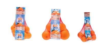 Naranjas frescas y dulces, en varios formatos de venta (mallas de 2,3 y 4 kilos). Grupo blancas, variedad Valencia Late y categoría.
Concebido para uso alimentario.