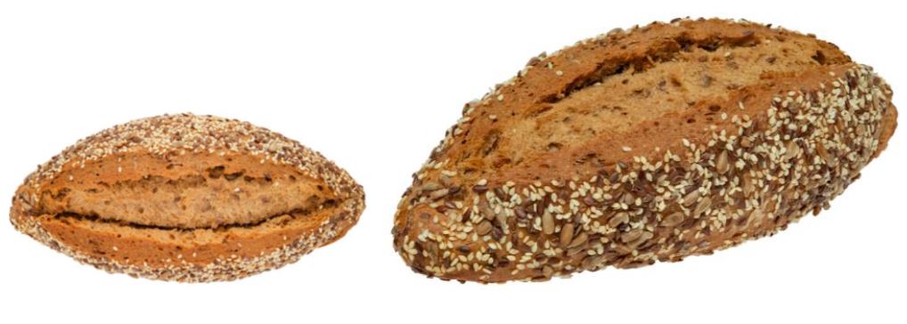 Pan con harina de trigo y centeno y semillas con unos contenidos de materias grasas superiores al 5 % en peso calculados sobre materia seca. Se presenta congelado en hogaza de 430 gramos.
Concebido para uso alimentario.