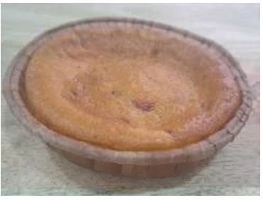 Tartaleta de frambuesa. Producto de bollería sin gluten relleno de crema de frambuesa (10%). Contiene más de un 5% de sacarosa en peso. Se presentan envasados en individuales de 100 gramos, en envase de polipropileno biorientado, en cajas de 2.400 gramos (24 paquetes por caja).
Apto para la alimentación humana.