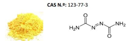 Agente espumante en formato de polvo amarillo a base de azodicarbonamida con hidróxido de magnesio como estabilizante, para la fabricación de espuma de polietileno reticulado. Con una temperatura de descomposición igual o superior a 180°C e igual o inferior a 220°C.  Se presenta para su venta en cajas de cartón de 25 kg.
Agente espumante diseñado especialmente para plásticos y cauchos.