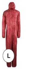 Mono buzo de un solo uso, color rojo, talla L, confeccionado con tela sin tejer de fibras sintéticas (polipropileno (PP) de 40 g/m2), que cubre la parte superior e inferior del cuerpo, con cierre delantero mediante cremallera, capucha y elásticos en puños y bajos; para protección de uso general contra riesgos menores.
Mono buzo de protección para uso general, indicado especialmente para el uso en el sector sanitario, equipamiento de laboratorio, químico, alimentación, limpieza, pintura, industria, construcción, automoción y agricultura.
Está hecho de fibras sintéticas polipropileno (PP) de 40 g/m2).
Se presenta para su venta al público en cajas de 50 unidades, cada caja contiene 50 bolsas de 1unidad.