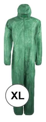 Mono buzo de un solo uso, color verde, talla XL, confeccionado con tela sin tejer de fibras sintéticas (polipropileno (PP) de 40 g/m2), que cubre la parte superior e inferior del cuerpo, con cierre delantero mediante cremallera, capucha y elásticos en puños y bajos; para protección de uso general contra riesgos menores.
Mono buzo de protección para uso general, indicado especialmente para el uso en el sector sanitario, equipamiento de laboratorio, químico, alimentación, limpieza, pintura, industria, construcción, automoción y agricultura.
Está hecho de fibras sintéticas polipropileno (PP) de 40 g/m2).
Se presenta para su venta al público en cajas de 25 unidades, cada caja contiene 25 bolsas de 1unidad.
