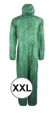 Mono buzo de un solo uso, color verde, talla XXL, confeccionado con tela sin tejer de fibras sintéticas (polipropileno (PP) de 40 g/m2), que cubre la parte superior e inferior del cuerpo, con cierre delantero mediante cremallera, capucha y elásticos en puños y bajos; para protección de uso general contra riesgos menores.
Mono buzo de protección para uso general, indicado especialmente para el uso en el sector sanitario, equipamiento de laboratorio, químico, alimentación, limpieza, pintura, industria, construcción, automoción y agricultura.
Está hecho de fibras sintéticas polipropileno (PP) de 40 g/m2).
Se presenta para su venta al público en cajas de 25 unidades, cada caja contiene 25 bolsas de 1unidad.