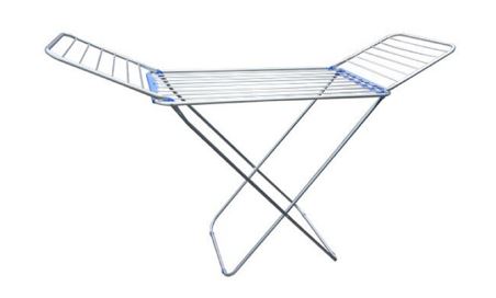 Tendedero de uso doméstico, portátil y plegable. Se trata de un artículo que se apoya sobre el suelo y que está elaborado en hierro esmaltado y aluminio, siendo las patas de tubo metálico 16 mm de diámetro de hierro. La parte superior (cuerpo y alas) es de aluminio, el cuerpo es de 14mm y las alas de 6mm de diámetro. 
Dispone de 20 metros de capacidad de tendido y de topes de plástico en las patas para una mayor estabilidad. Estructura reforzada. Está recubierto de pintura electrostática en polvo color gris para una mayor resistencia a la oxidación.
Medidas (abierto): 176 x 55 x 108 cm
Peso: 2,1 kg. 5. Materiales.
Se utiliza para secar la ropa.