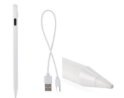 Dispositivo electrónico de escritura y control táctil tipo lápiz, para tablets y smartphones. Puede adherirse a dispositivos compatibles mediante imán integrado. Funciona con tecnología capacitiva (sin necesidad de Bluetooth).
Presenta unas dimensiones de 165 mm (l), un diámetro aproximado de 9 mm y un peso de 13,5 gramos. 
Contiene una carcasa de aleación de aluminio, batería interna recargable, puerto de carga micro-USB oculta bajo cubierta de silicona, indicador digital de batería con display LED en porcentaje y puntas de precisión intercambiables roscadas. 
El dispositivo se apaga y se enciende mediante doble toque en sensor táctil ubicado en la parte superior.
Se presenta conjuntamente con el cable cargador.
Este dispositivo está diseñado para interactuar con pantallas táctiles capacitivas, para tareas de escritura, dibujo y navegación en dispositivos electrónicos como tablets y smartphones (compatible con sistemas iOS y Android).
95% aleación de aluminio con recubrimiento por pintura al horno.
5% silicona (zona de agarre y recubrimiento de puerto de carga).