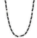 Descripción física: Artículo de adorno personal, collar de piedras semipreciosas, perlas cultivadas y piedra de lava. El collar dispone de  cierre de mosqueton y  cadena alargadora (5m). El collar está hecho en acero inoxidable y tiene una longitud de 60cm. Dispone de 30 piezas de 7mm de Ágata gris, 20 piezas de 7mm de Ágata negra, 20 piezas de 7mm de lava, 5 piezas de 7mm de perlas cultivadas, 2 bolas de 4 mm de acero inoxidable y 4 arandelas de acero inoxidable.
Función o uso: Se utiliza como objeto de adorno personal.