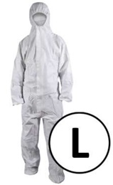 Mono buzo de un solo uso, color blanco, confeccionado en fibras polipropileno microporoso con una suave película laminada; materiales que lo hacen transpirable, duradero, cómodo y antiestático. Cuenta con un ajuste al cuerpo optimizado que permite un mayor rango de movimiento. Cintura y puño con elásticos para mayor sujeción. Elástico de agarre para dedo pulgar. Cremallera bidireccional y con solapa autoadhesiva.
Función o uso: Mono buzo de protección química frente a riesgos biológicos, partículas sólidas (TIPO 5B), productos químicos líquidos (TIPO 6B) y partículas radioactivas.
Se presenta para su venta al público en cajas de 50 envases, cada envase contiene 1 unidad.