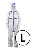 Mono buzo de un solo uso, color blanco, confeccionado en fibras polipropileno microporoso con una suave película laminada; materiales que lo hacen transpirable, duradero, cómodo y antiestático. Cuenta con un ajuste al cuerpo optimizado que permite un mayor rango de movimiento. Cintura y puño con elásticos para mayor sujeción. Elástico de agarre para dedo pulgar. Cremallera bidireccional y con solapa autoadhesiva.
Función o uso: Mono buzo de protección química frente a riesgos biológicos, partículas sólidas (TIPO 5B), productos químicos líquidos (TIPO 6B) y partículas radioactivas.
Se presenta para su venta al público en cajas de 50 envases, cada envase contiene 1 unidad.