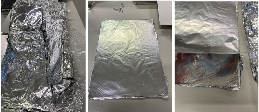 Se trata de hojas de aluminio sin soporte, lisas, para uso distinto del de papel aluminio doméstico, con espesor igual o superior a 0,007 mm e inferior o igual a 0,018 mm. Ancho comprendido entre 800 mm y 2.500 mm. 
Se presenta en bobinas con un peso comprendido entre 750 Kg y 2.500 Kg.
Las hojas no presentan ningún trabajo, se encuentran simplemente laminadas.
Según declaración del importador estas hojas de aluminio se utilizarán para usos distintos del doméstico, concretamente se utilizarán para la fabricación de aislantes térmicos y acústicos y para la fabricación de embalajes flexibles para la protección y/o envasado de alimentos.
