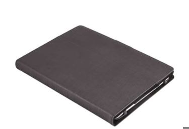 Carcasa rígida con tapa tipo libro, de plástico moldeado, para tableta (Tablet). Disponible para tabletas de hasta 10-11 pulgadas. Presenta cierre magnético, lo que permite que se cierre y quede en modo reposo, y ahorra y conserva su energía. Cuando se abre activa el sistema.
Su función es la de proteger la tablet contra caídas y golpes del dispositivo contenido en la misma.
Se compone de poliuretano y policarbonato (PU + PC), rígida.