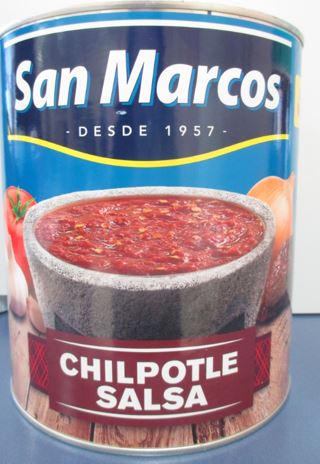 Salsa a base de puré de tomate, chile chilpotle y otros ingredientes. Contiene tomate. Se usa para la alimentación humana, para sazonar la comida. Se presenta en lata de 2830 gramos.
Concebido para uso alimentario.