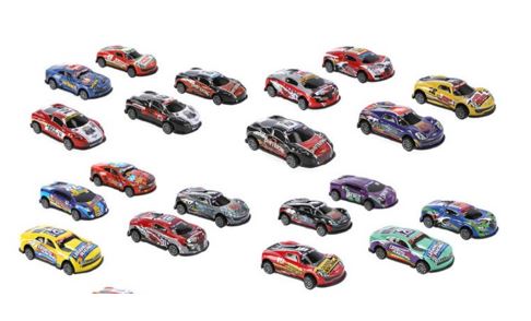 Coche de juguete principalmente de acero a escala 1:64, no hecho por moldeo. No dispone de motor.
Dimensiones: 8x3,5x2,2cm.
Peso: 16g cada coche
Se destina al entretenimiento de los niños.
60% de acero, 30% Polipropileno (PP), 10% caucho.
Se presenta su venta al público en pack de 5 o 10 coches.