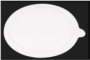Tapa para tapar plato de comida para llevar.  El producto no incluye el envase, únicamente la tapa.
Se utiliza para envasar alimentos.
Está fabricada 100% de polietileno tereftalato (PET)
Se presenta a la aduana en cajas de 165 unidades cada una. Cada tapa pesa alrededor de 20 gramos