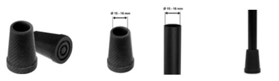 Conteras antideslizantes para bastones, con un diámetro entre 15 y 16 mm y una base de 26 mm.
Material PVC.
Las conteras se colocan en la base del bastón para proporcionar mayor estabilidad y seguridad al usuario. Están diseñadas para evitar deslizamientos, mejorar el agarre y proporcionar una mayor tracción sobre superficies resbaladizas.
Según la información proporcionada por el solicitante, las conteras aumentan la estabilidad al caminar, reduciendo el riesgo de caídas.