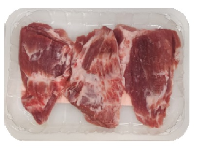 Descripción física: Pluma fileteada de cerdo. Pieza cárnica de forma triangular y plana en forma de pluma o ala, procedente del despiece y pulido de la cabeza de lomo, partida en dos filetes. Contiene grasa infiltrada. Producto refrigerado y sin huesos. Se presenta para su venta al por menor en envase en atmósfera protectora por termosellado. Peso medio neto aproximado: 0,300 kg.
Concebido para uso alimentario. Modo de uso: Para plancha, freír, barbacoa…