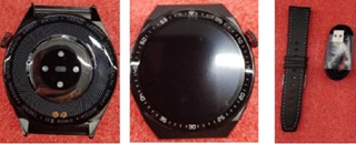 Dispositivo electrónico portátil diseñado para llevarse en la muñeca como reloj con esfera rectangular y correa de silicona. 
Consta de pantalla táctil, botón de encendido, audio inalámbrico para efectuar llamadas o escuchar música, consulta de contactos y llamadas efectuadas, notificaciones de mensajes, registro de actividad física, monitorización del sueño, medición del ritmo cardíaco, alarma, información climatológica, etc. 
Características del artículo:
•	Peso: 41,8 gramos (sin la correa) y 59,7 gramos (con la correa).
•	Dimensiones: 44,68 mm x 44,68 mm x 11,4 mm, largo con la correa 251 mm.
•	Pantalla redonda de 1,32 pulgadas.
•	Potencia eléctrica 0,96W, voltaje 3,7 V y batería 260 mAh.
•	Sistema Android 5.0 y superior; iOS 9.0 y superior, compatibilidad con Bluetooth 4.0.
Se presenta conjuntamente, con el dispositivo: la correa, el cable de carga magnética y el manual de usuario.
Según la información facilitada por el solicitante el dispositivo tiene opciones de configuración de estilo de apariencia de la esfera, distintos perfiles, configuración de brillo e idioma, bloqueo con contraseña, etc. 
Responde y hace llamadas con Bluetooth tras una configuración inicial y estando sincronizado con el dispositivo anfitrión (teléfono inteligente, etc.).
Este dispositivo es capaz de mostrar fecha y hora, realizar funciones de comunicación y seguimiento del estrés, vitalidad y otras métricas de salud.