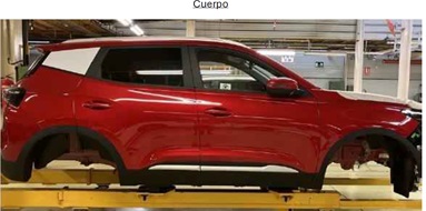 Descripción física:
Se trata de una carrocería monocasco (chasis-carrocería) de acero para un automóvil turismo con menos de 10 plazas de capacidad, al que se le incorporará: un motor híbrido con una cilindrada de 1.500 cc, un sistema de dirección y demás componentes mecánicos. 
En el momento de su presentación ante la aduana el monocasco incorpora: paneles laterales, techo, pilares estructurales, puertas, lunas, capó delantero, compartimento del motor, asientos, mandos, cuadro de instrumentos, pantalla y sistemas electrónicos parcialmente instalados. 
En el momento de su presentación ante la aduana el monocasco no incorpora: motor, batería, caja de cambios, ruedas, eje trasero y delantero, volante, airbag, software del sistema, tubo de escape, sistema de suspensión, catalizador, filtro de partículas, sistema mecánico de frenos y cremallera de dirección.
Función y uso:
Según declaración del solicitante es una base estructural para el montaje/construcción de un vehículo automóvil híbrido (HEV) destinada para el montaje en serie de vehículos nuevos en fábricas del montaje o de fabricación de vehículos automóviles (industria del montaje). No están destinadas a piezas de repuesto.