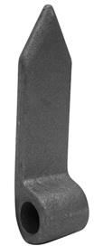 Parte hembra (móvil) de una bisagra que dispone de un agujero con un diámetro de 16 mm y cuyas dimensiones restantes son las siguientes:

	Longitud: 122 mm
	Anchura máxima: 33 mm
Se utiliza en vehículos no automóviles (remolques) como bisagra de la puerta lateral del remolque.
Composición: Acero cincado.