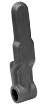 Parte hembra (móvil) de una bisagra que dispone de un agujero con un diámetro de 18 mm y cuyas dimensiones restantes son las siguientes:

	Longitud: 155 mm
	Anchura: 34 mm.
Se utiliza en vehículos no automóviles (remolques) como bisagra de la puerta lateral del remolque.
Composición:  Acero.