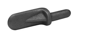 Descripción física: 
Parte de un gozne (macho (fija)) realizada en acero, con nervio triangular.
Se utiliza en vehículos no automóviles (remolques) como soporte de la puerta lateral del remolque.
Tiene una longitud total de 114 mm y una anchura de 31 mm y termina en un eje con un diámetro de 15 mm.