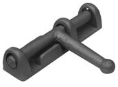 Dispositivo de cierre (cerrojo), de acero, con mango pequeño en cruz.
Se utiliza en vehículos no automóviles (remolques) para cerrar la puerta trasera.
Tiene una longitud de 150 mm, una anchura de 35 mm, y el cilindro que se desplaza tiene un diámetro de 16 mm.
