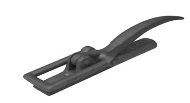 Dispositivo de cierre de tipo palanca, de acero. Incorpora una pieza metálica rectangular y una manilla acabada en punta que acciona el mecanismo.
Se utiliza en vehículos no automóviles (remolques) para cerrar la puerta trasera.
Tiene una longitud máxima de 195 mm. La base del cierre tiene una longitud de 144 mm y una anchura de 22 mm.