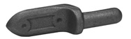 Parte de un gozne (macho (fija)) realizada en acero.
Se utiliza en vehículos no automóviles (remolques) como soporte de la puerta lateral del remolque.
Tiene una longitud total de 200 mm y una anchura de 35 mm y termina en un eje con un diámetro de 18 mm.