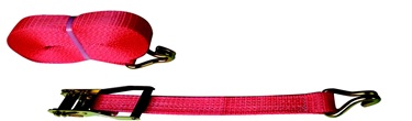 Cinturón de amarre textil en dos partes, provisto de ganchos metálicos en ambos extremos y de elemento tensor.
 Según declaración interesado dispone de las siguientes características:
Longitud total: 8,5m (+0.5)
Ancho: 5cm.
Capacidad de estiba (LC):2500-5000 daN.
Capacidad de tensión (TF): 250 daN.
Material textil: Poliéster 100%.
Material metálico: Acero.
Capacidad de carga: 5000kg.
Está destinado a la sujeción de las cargas a la carrocería del vehículo durante el transporte.
Fabricado según norma europea EN 12195-2.
Está destinado a la sujeción de las cargas a la carrocería del vehículo durante el transporte
Composición: Poliéster y acero.