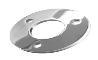 Partes de barandillas de acero inoxidable que se presentan en forma de anillos y se destinan a atornillarse, presentan 3 orificios circulares, y quedar fijas en el lugar de instalación. Se presentan en cajas con dos unidades idénticas con diámetros comprendidos entre los 43 y los 50,8 mm.
Están hechas de acero inoxidable.