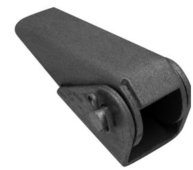 Artículo de uso general consistente en una bisagra realizada en chapa de acero. Tiene una longitud de 126 mm y una anchura de 48 mm en un extremo y de 38 mm en el otro extremo.
Se utiliza en vehículos no automóviles (remolques) para sujetar el portalón lateral.
Acero