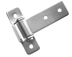 Artículo de uso general consistente en una bisagra realizada en acero cincado. La parte saliente tiene una anchura de 29 mm. La base de la bisagra es de 85 mm y su anchura es de 25 mm.
Se utiliza en vehículos no automóviles (remolques) para sujetar la puerta trasera del remolque.
Acero cincado.