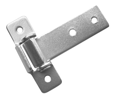 Artículo de uso general consistente en una bisagra realizada en acero cincado. La parte saliente tiene una anchura de 28 mm. La base de la bisagra es de 85 mm y su anchura es de 25 mm.
Se utiliza en vehículos no automóviles (remolques) para sujetar la puerta trasera del remolque.
Composición: Acero cincado.