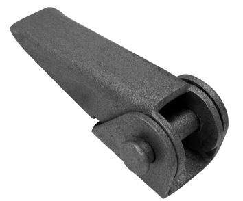Artículo de uso general consistente en una bisagra realizada en chapa de acero. Tiene una longitud en su parte articulada de 141 mm y una anchura de 49 mm en un extremo y de 40 mm en el otro extremo.
Se utiliza en vehículos no automóviles (remolques) para sujetar el portalón lateral.
Acero