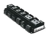 Módulo semiconductor basado en tecnología IGBT. Está compuesto por dos transistores IGBT unidos eléctricamente (top y bottom), dos diodos de protección y un termistor para protección ante excesos de temperatura.
Se trata de un artículo en forma aproximada de prisma rectangular con un peso aproximado de 1.400 gramos.
Este artículo se integrará en convertidores de potencia y está diseñado para una tensión superior a 60 voltios.
Función o uso: Según declaración del solicitante este módulo por sí mismo únicamente tiene la función de conmutación.