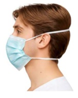 Según declaración del interesado se trata de mascarilla quirúrgica confeccionada con tela sin tejer de fibras sintéticas (polipropileno, tres capas) de un solo uso, de forma rectangular, color azul, con gomas para ajuste en cabeza y nuca,  y tira moldeable en la parte de arriba para un mejor ajuste a la nariz, destinada a usarse en las industrias, para proteger del entorno al usuario y viceversa.
Función o uso:  Se utiliza para protección respiratoria. Está destinada a usarse para protección de uso general contra riesgos menores.
Primera capa: Polipropileno (SPP)con una densidad de 25 grs/m3.
Segunda capa: Meltblown con una densidad de 25 grs/m3.
Tercera capa: Polipropileno (SPP) con una densidad de 25 grs/m3.
Se presenta en cajas dispensadoras de 50 unidades para su venta al por menor y tiene unas medidas de 17,5 x 9,5cm.
El interesado declara que cumple la norma EN14683.