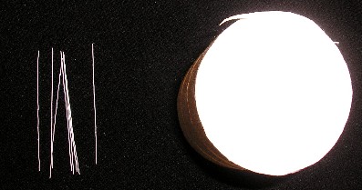 LOT DE MONOFILAMENTS SYNTHÉTIQUES (POLYAMIDE), DE 5 CM DE LONGUEUR, D'UN TITRE INDIVIDUEL DE 869 DÉCITEX, DONT LA PLUS GRANDE DIMENSION DE LA COUPE TRANSVERSALE N'EXCÈDE PAS 1 MM ET MAINTENUS ENSEMBLE PAR UN RUBAN ADHÉSIF ENROULÉ EN HÉLICE.

CES MONOFILAMENTS SONT DESTINÉS À ÊTRE UTILISÉS DANS LA FABRICATION DE BROSSES OU DE PINCEAUX MAIS NE CONSTITUENT PAS DES TÊTES PRÉPARÉES POUR ARTICLES DE BROSSERIE.