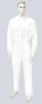 VETEMENT DE PROTECTION POUR HOMME, GENRE COMBINAISON DE TRAVAIL, EN TISSU RESISTANT DE COTON, (100% COTON), RECOUVRANT LES PARTIES INFERIEURE ET SUPERIEURE DU CORPS, ENVELOPPANT CHAQUE JAMBE SEPAREMENT, AVEC UN COL, AVEC DES MANCHES LONGUES POURVUES A LEURS EXTREMITES D’UN POIGNET, AVEC UNE OUVERTURE COMPLETE SUR LE DEVANT SE FERMANT A L’AIDE D’UNE FERMETURE A GLISSIERE DISSIMULEE SOUS UNE PATTE DE PROTECTION SE FERMANT GAUCHE SUR DROITE, AVEC UNE CEINTURE FORMANT ELEMENT RESSERRANT A LA TAILLE, AVEC DEUX POCHES POITRINE DOTEE DE RABAT, AVEC AU NIVEAU DES HANCHES DEUX POCHES LATERALES, AVEC UN OURLET A LA BASE DU VETEMENT.

CE VETEMENT DE PROTECTION EST DESTINE A L’APICULTURE. IL A UNE UTILISATION PROFESSIONNELLE ET SERA PORTE SUR UN AUTRE VETEMENT.
