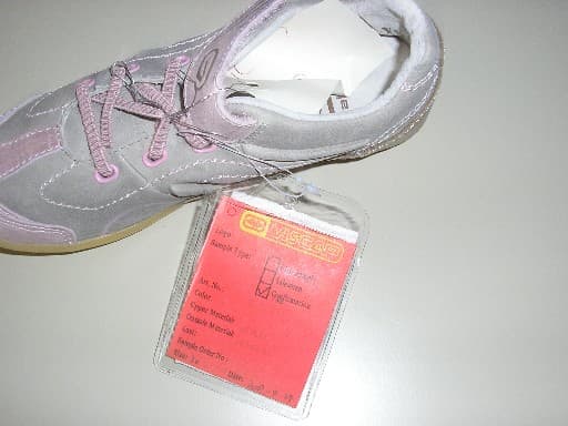CHAUSSURE DE LOISIRS, POUR ENFANTS, NON RECONNAISSABLE COMME ETANT POUR GARCON OU POUR FILLES, NE COUVRANT PAS LA CHEVILLE, DONT LE DESSUS EST EN CUIR, AVEC UNE LANGUETTE ET POUR FERMETURE DES LACETS ELASTIQUES ET UNE BANDE VELCRO, LA SEMELLE EXTERIEURE EST EN CAOUTCHOUC ET PRESENTE DES MOTIFS, AVEC UN RENFORT A LA POINTE ET AU TALON DE LA CHAUSSURE, LA SEMELLE INTERIEURE MESURE MOINS DE 24 CM, CETTE CHAUSSURE NE PEUT ETRE CONSIDEREE COMME ETANT A TECHNOLOGIE SPECIALE.