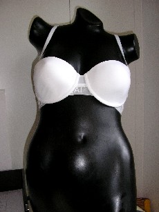 SOUTIEN-GORGE, POUR FEMMES, CONFECTIONNE EN ETOFFE DE BONNETERIE 51% POLYESTER, 24% POLYURETHANE, 16% NYLON ET 9% ELASTANE, COMPORTANT DES ARMATURES, DES BRETELLES REGLABLES AMOVIBLES, LES BONNETS SONT RENFORCES DE MOUSSE, AVEC UNE FERMETURE DANS LE DOS PAR AGRAFES, AVEC BANDE ADHESIVE POUR LE MAINTIEN EN BANDEAU, ET LOGO PUBLICITAIRE IMPRIME SUR LA BANDE ELASTIQUE AU DOS.