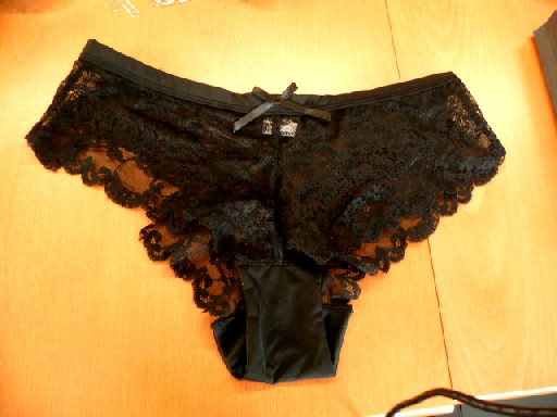SLIP POUR FEMMES, CONFECTIONNE EN DENTELLE RACHEL BRODEE, COMPOSEE DE POLYAMIDE, DE COLORIS NOIR, COMPORTANT UN FOND DOUBLE, UNE BANDE ELASTIQUE AU NIVEAU DE LA TAILLE.