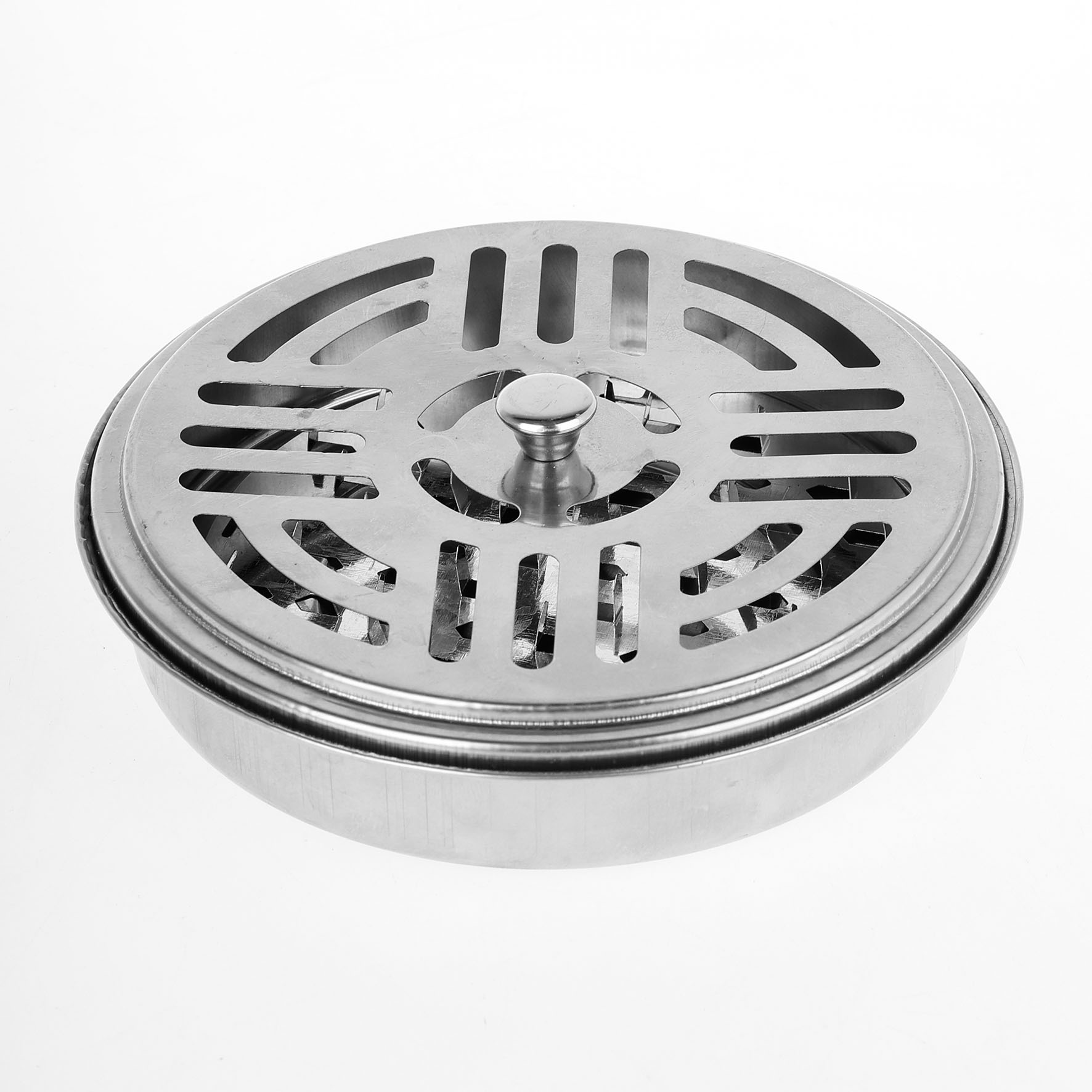 Bruleur à spirale anti-moustique en inox.
Diamètre : 14.3cm
Hauteur : 3.9cm