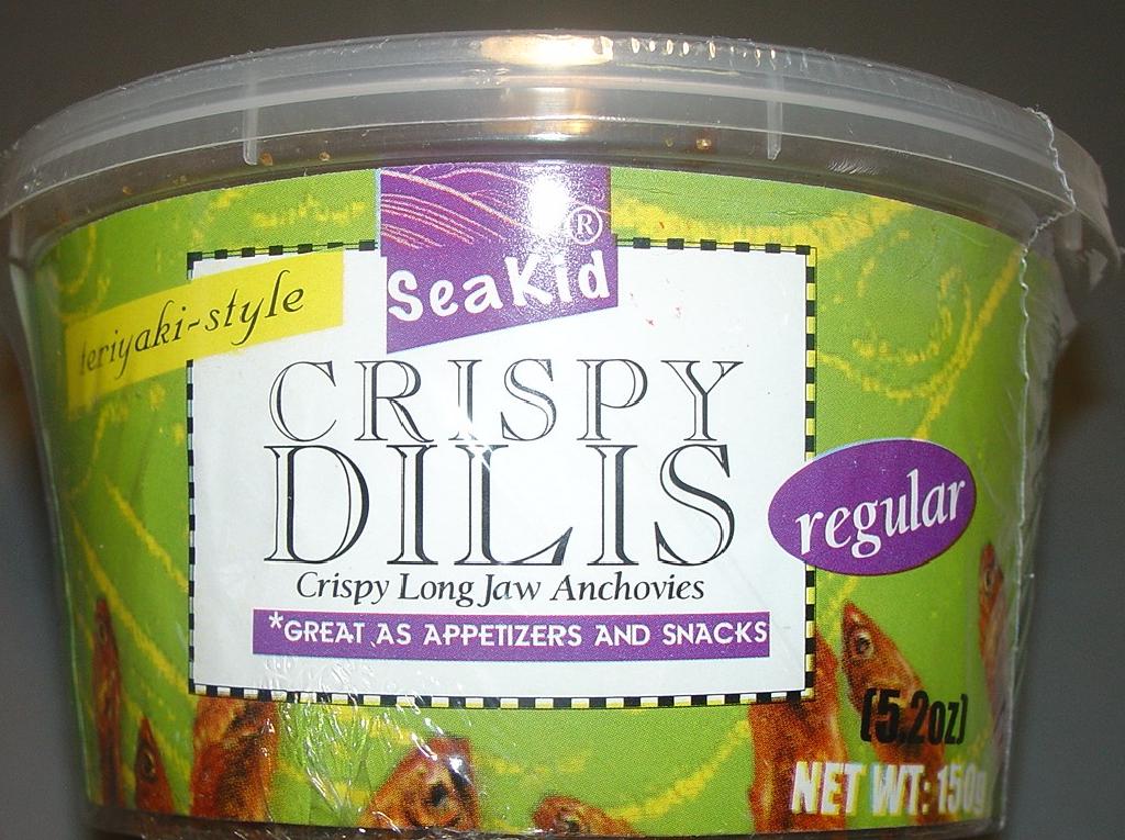 PREPARED CRISPY LONG JAW ANCHOVIES SNACK . INGREDIENTS - DILIS, SUGAR, SPICES, SALT, VEGETABLE OIL.
